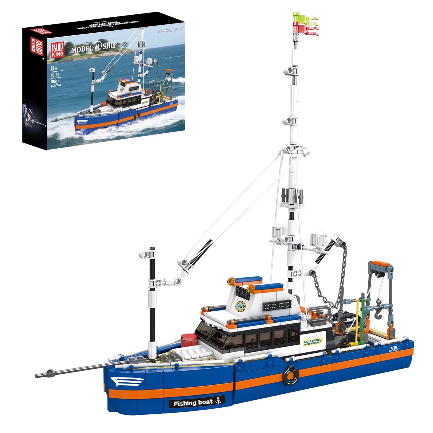 MOULDKING Yacht/Fishing Boat Model Building Blocks Set - Educational Technocal Bricks Assembly Kit for Kids Gift 10185 10218