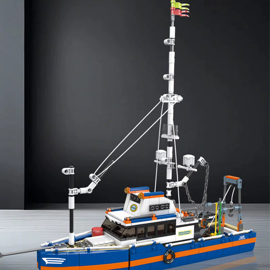MOULDKING Yacht/Fishing Boat Model Building Blocks Set - Educational Technocal Bricks Assembly Kit for Kids Gift 10185 10218
