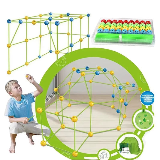 Creative Children Versatile Building Blocks Toy DIY Beaded Tent Funny Paly House Architectural Game Blocks Model Set Toy for Kid