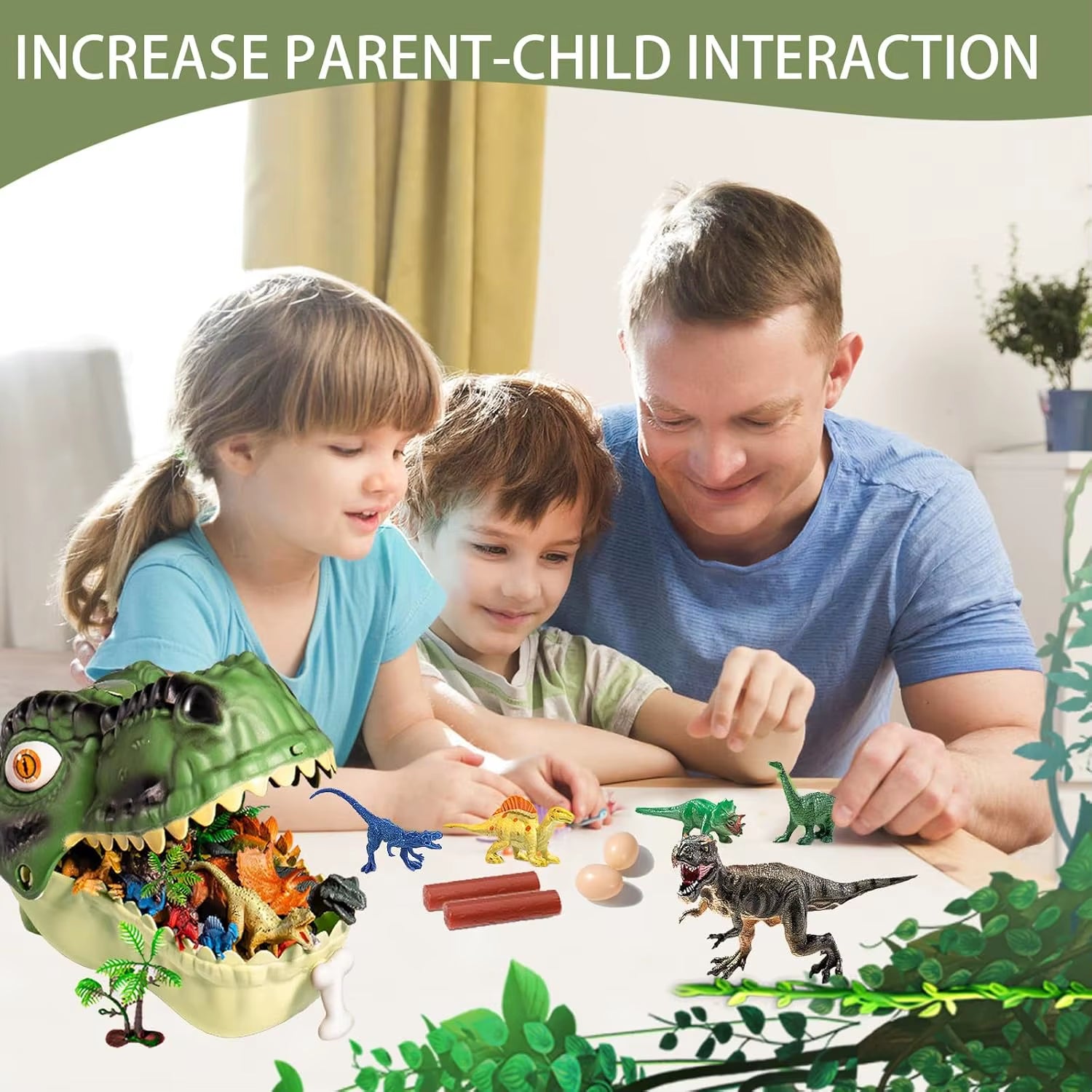 46 Pcs Dinosaur Toy, Dinosaur Figurines Includes Dino Aufbewahrungsbox, the World of Dinosaurs Toys, Toys Gift for Kids