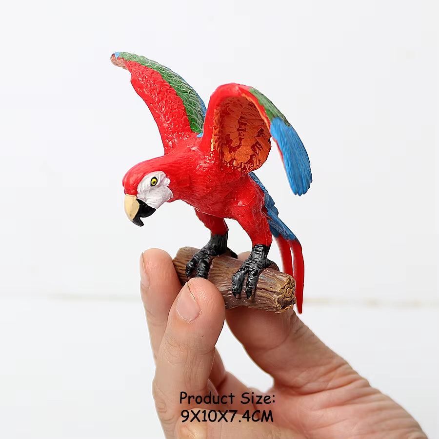 Wild Birds Animals Turkey Macaw Owl Eagles Ostrich Pelican Figurines Toy Animal Action Figure Learning Education Birds Gifts