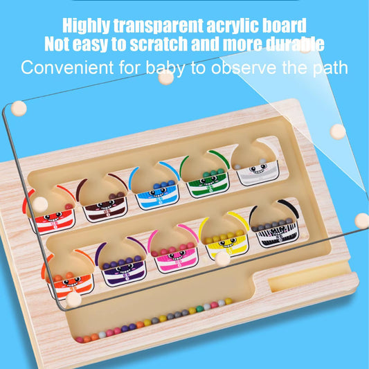 2 in 1 Magnetic Color Sorting Maze & Drawing Board Toddler Montessori Toys Number Matching Learning Counting Preschool Activity