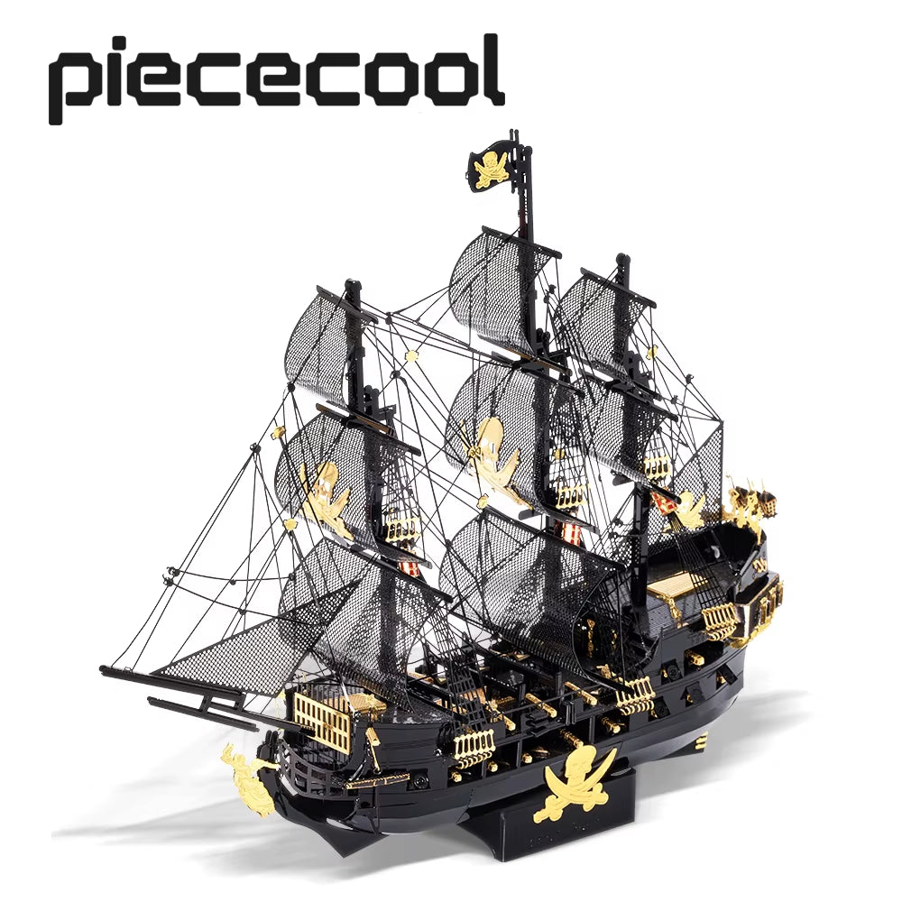 3D Metal Puzzle Building Blocks Black Pearl Model DIY Assemble Jigsaw Toy ,Christmas Birthday Gifts for Adults