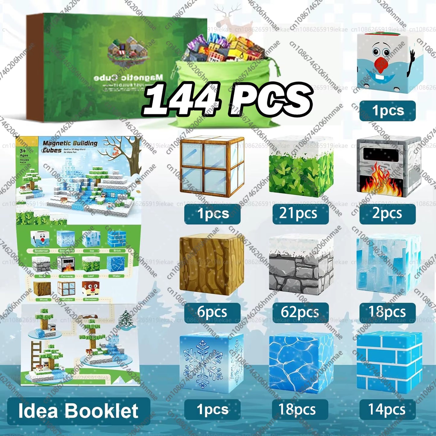 Magnetic Building Blocks Mine World Magnet Cube Set for Boy Girl Kid Age 3+ DIY Model Children Stem Montessori Sensory Toys Gift