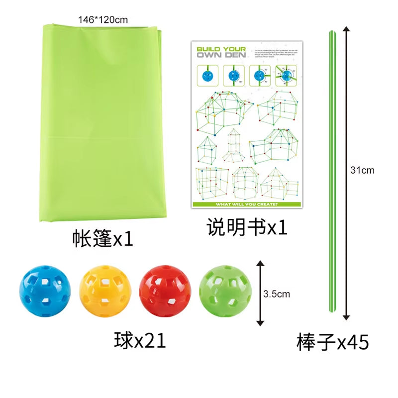 Creative Children Versatile Building Blocks Toy DIY Beaded Tent Funny Paly House Architectural Game Blocks Model Set Toy for Kid