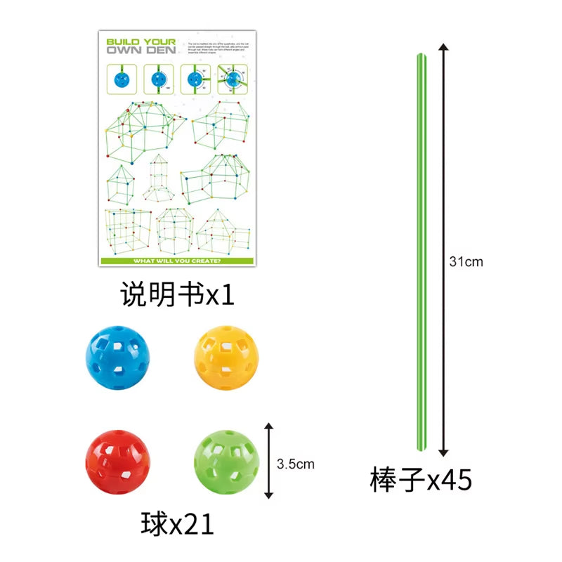 Creative Children Versatile Building Blocks Toy DIY Beaded Tent Funny Paly House Architectural Game Blocks Model Set Toy for Kid