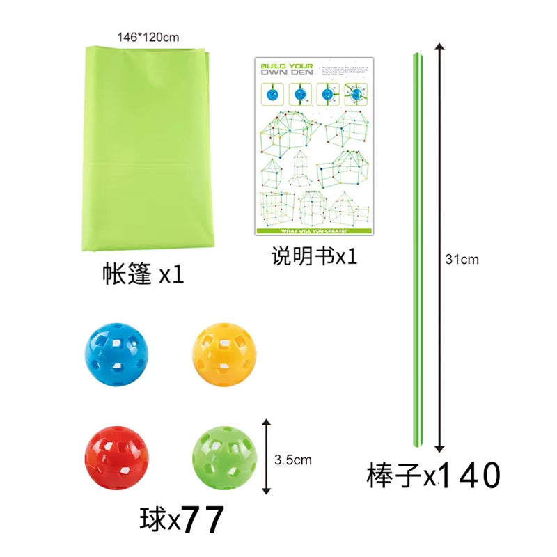 Creative Children Versatile Building Blocks Toy DIY Beaded Tent Funny Paly House Architectural Game Blocks Model Set Toy for Kid