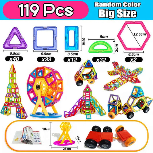 Magnets Toys for Kids Big Size plus Magnetic Blocks for Children Designer Constructor Set Toys for Boys Building Blocks