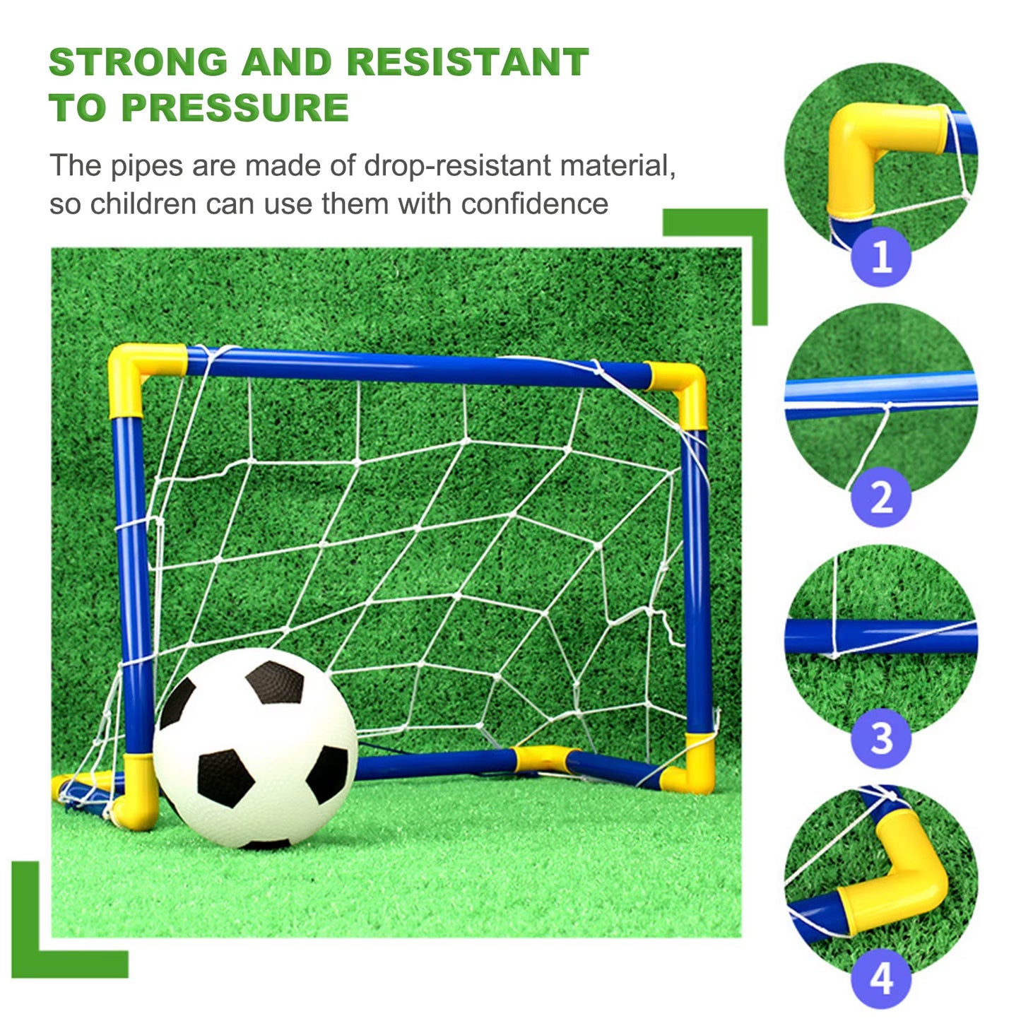 Indoor and Outdoor Mini Folding Soccer Plastic Rear Frame Kit Inflatable Sports Toys Suitable for Parent-Child Interaction