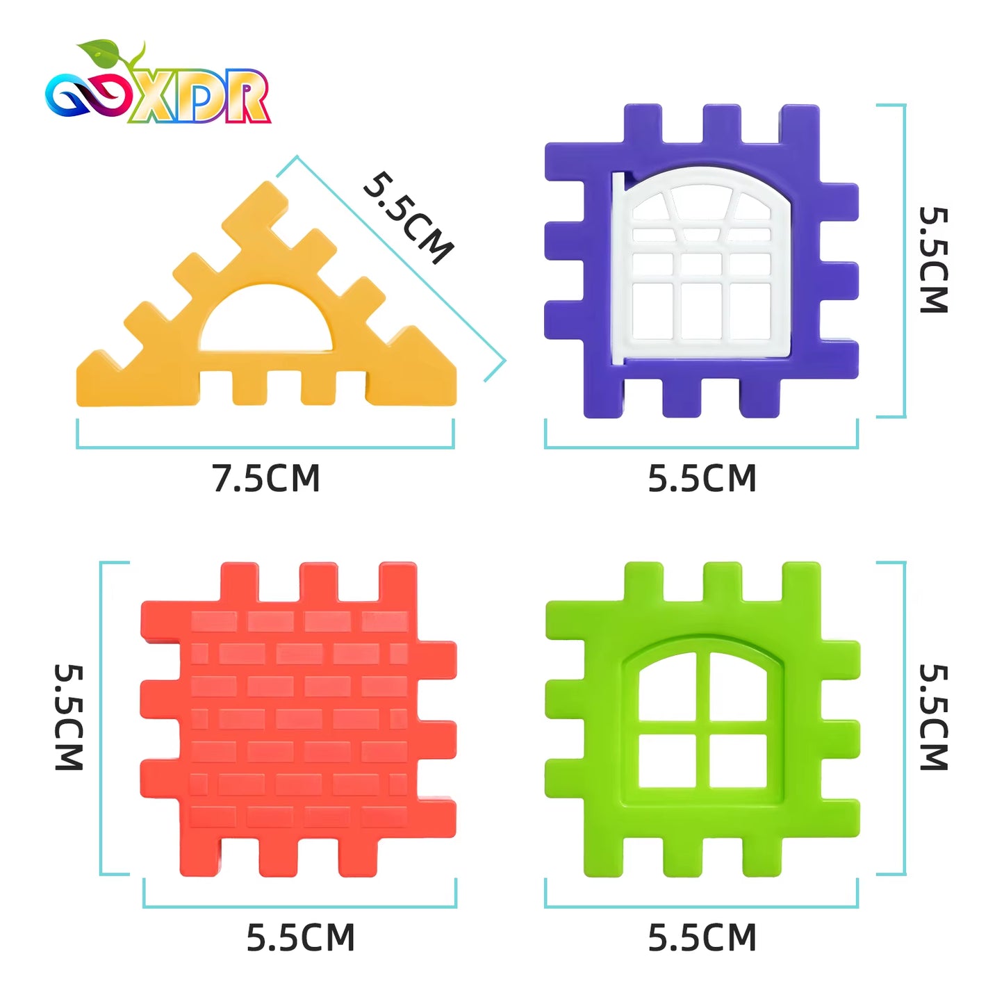 Children Building Houses Building Block Simulation Window Design Colored Kids Puzzle Toys DIY Designer Construction Set Gifts