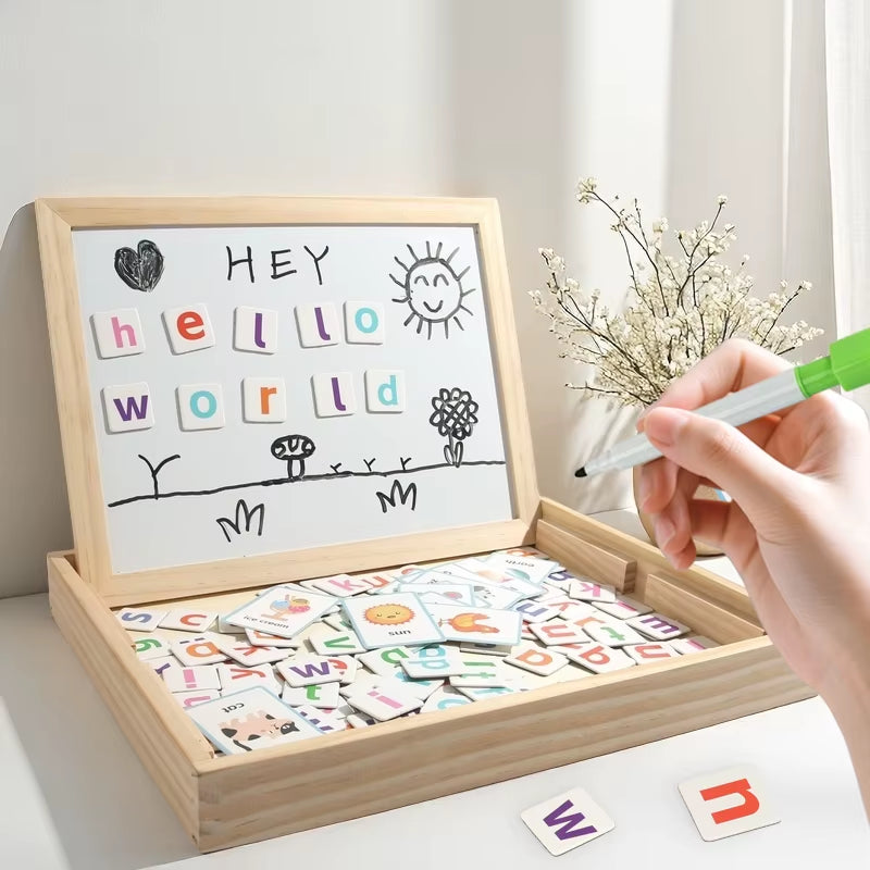Montessori Children Wooden Math Teaching Aids Digital Baby Educational Puzzle Learning Toys Alphabet Spelling of Words Gift