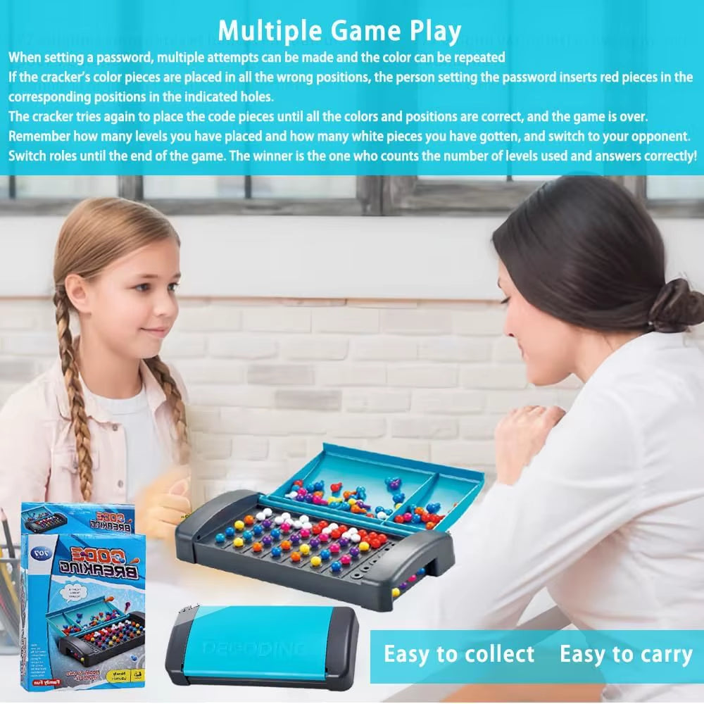 Code Breaker Board Game - Code Breaker Toys - Coder Vs Decoder Mind Master Strategy Game - Portable Pack Brain Games
