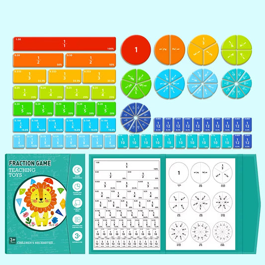 Magnetic Fraction Learning Base for Lower Grade Math - Cognitive Calculation Nuclear Denominator Operation Teaching Tool