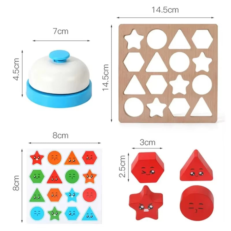 Montessori Shape Recognition Matching Toys Geometric Embedded Board Puzzle Finding Position Kindergarten Enlightenment Teaching