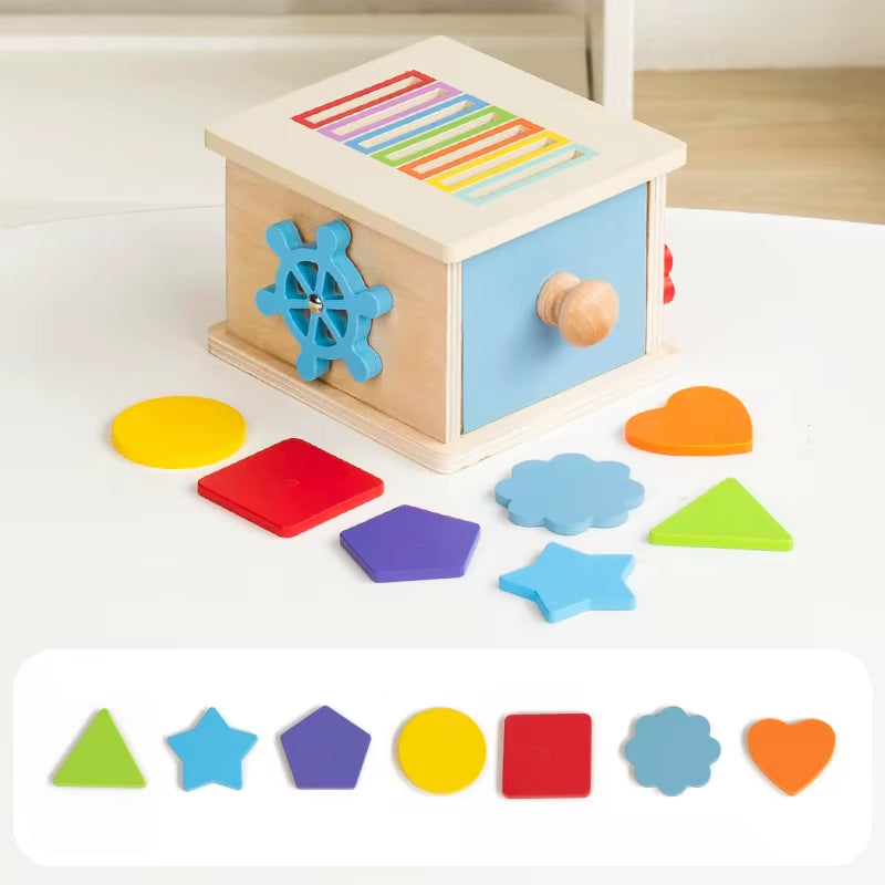 Colorful Wooden Puzzle Toy Set: Shape Gears + Vibrant Accessories Children Explore and Play with This Educational and Fun Toy Se