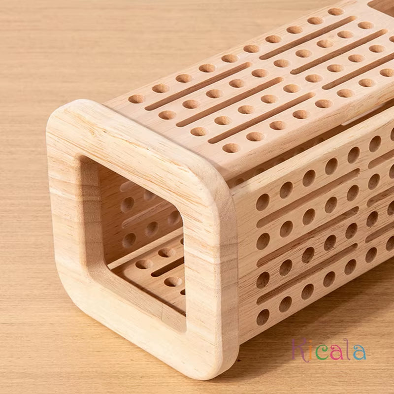 Montessori Game Wooden Stick Tower Toy with Sticks Dice Motor Skills Development Stick Counting Math Educational Toy for Kids