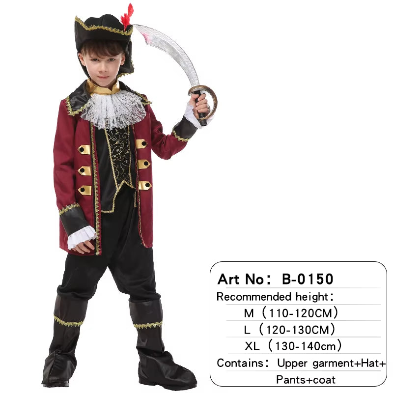 Children'S Halloween Pirate Costumes for Boys Kids Children Pirate Costume Fantasia Infantil Cosplay Clothing