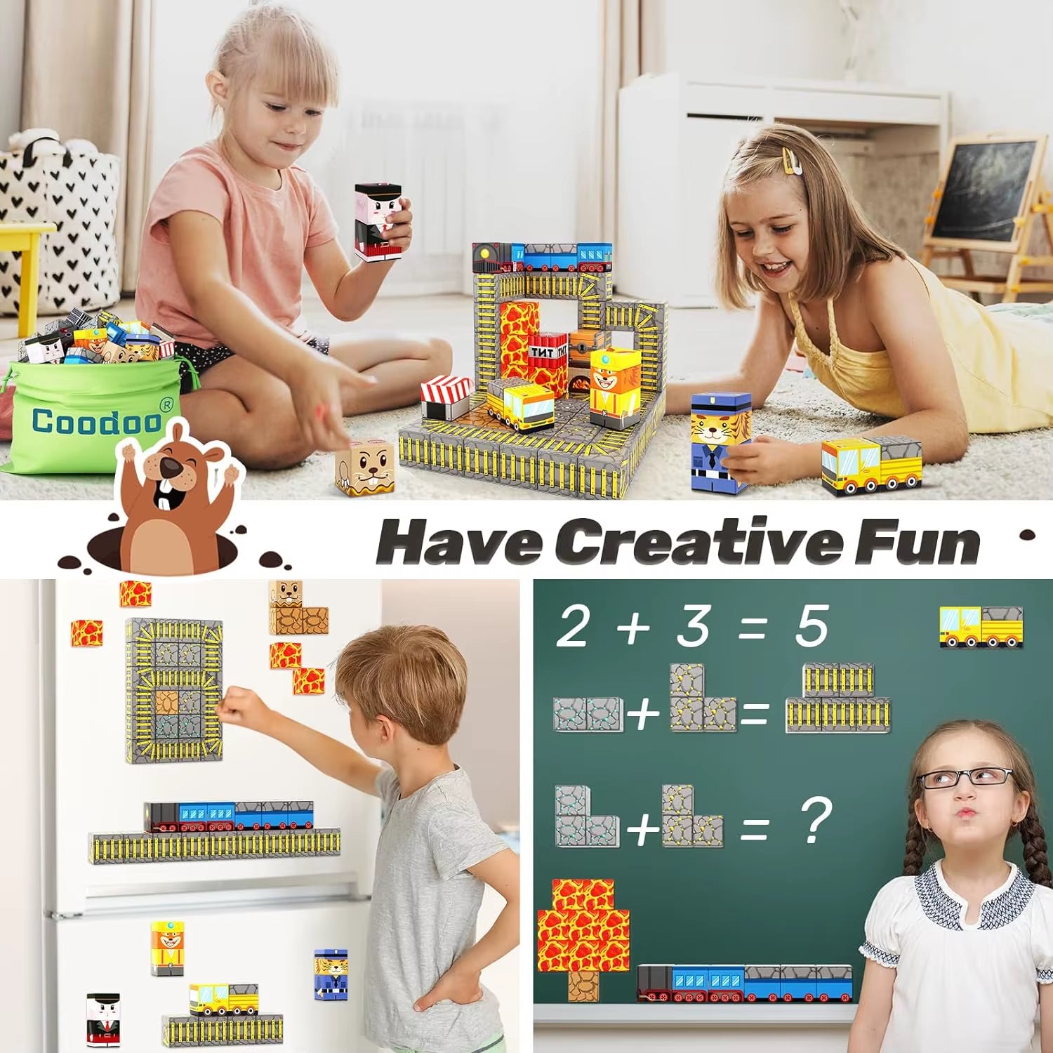 Magnetic Building Blocks Mine World Magnet Cube Set for Boy Girl Kid Age 3+ DIY Model Children Stem Montessori Sensory Toys Gift