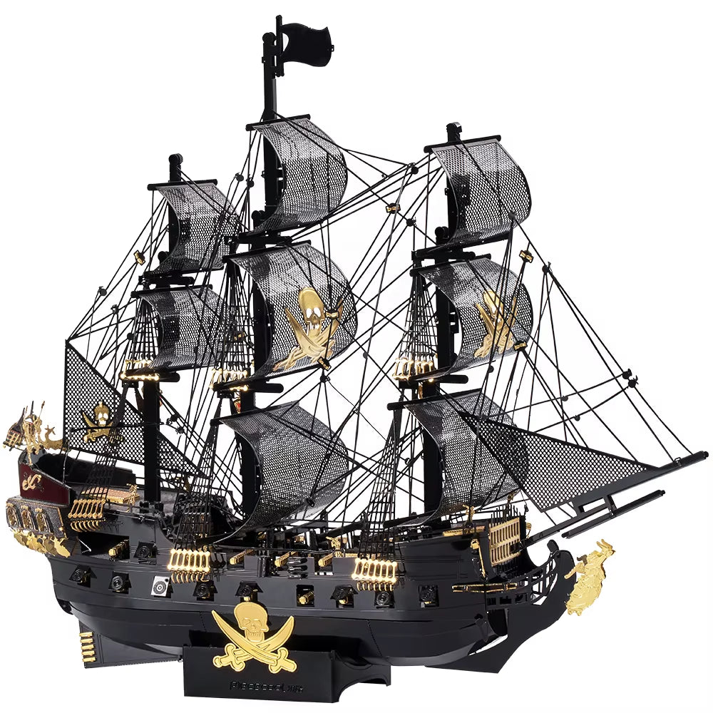 3D Metal Puzzle Building Blocks Black Pearl Model DIY Assemble Jigsaw Toy ,Christmas Birthday Gifts for Adults