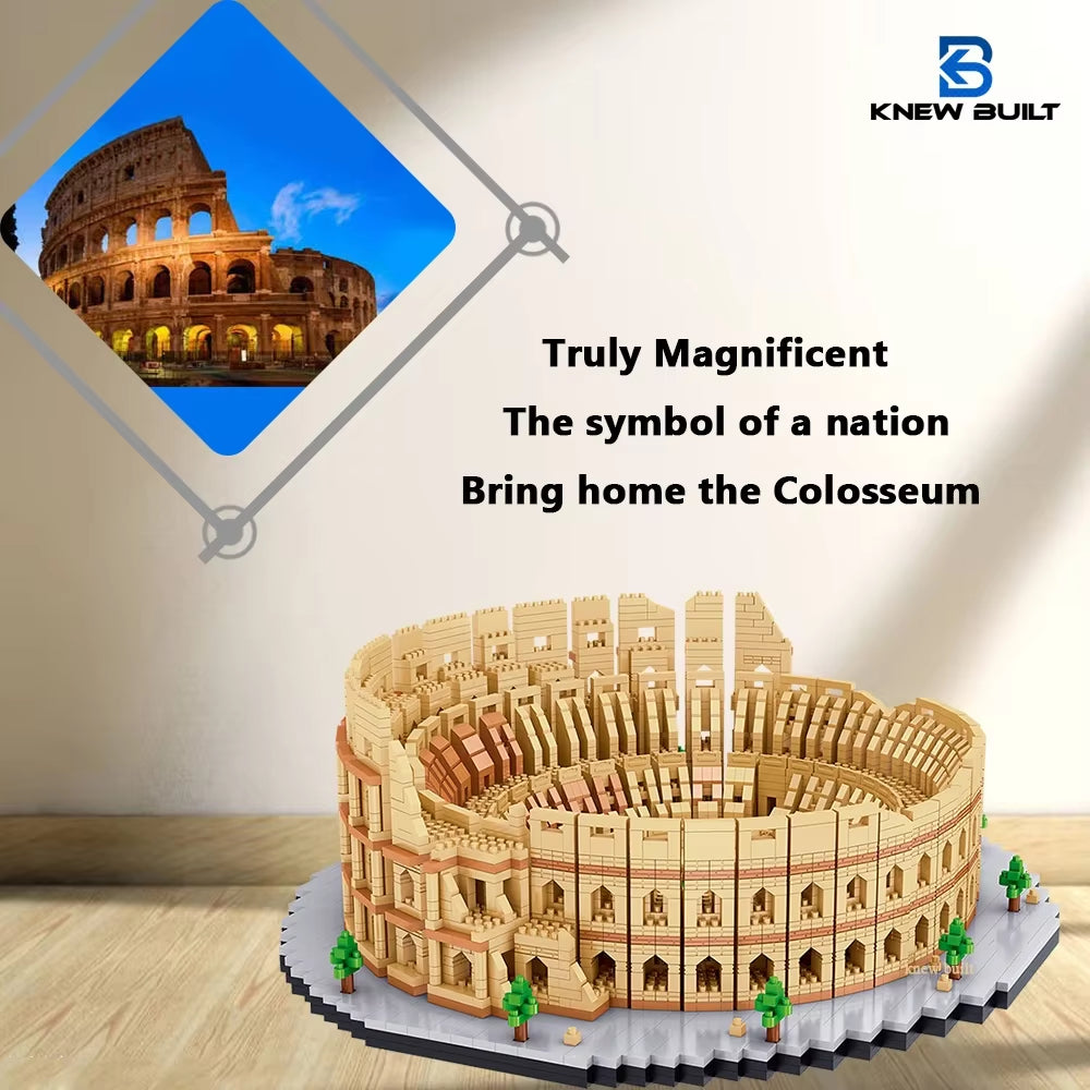 Euro Constrution Roma Colosseum Micro Mini Building Blocks for Adult Child Toys Set Arc Triomphe Louvre Big Ben Brick