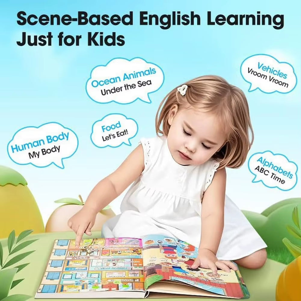 English Learning Talking Book Speech & Early Literacy Tool Interactive Audio Sound Books for Educational Language for Toddlers