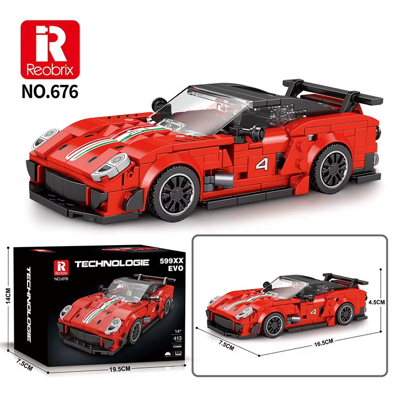 Model 676 Sports Technics Vehicles，Building Blocks Set,Collectible Racing Car Toy,Christmas, Birthday Gifts for Kids