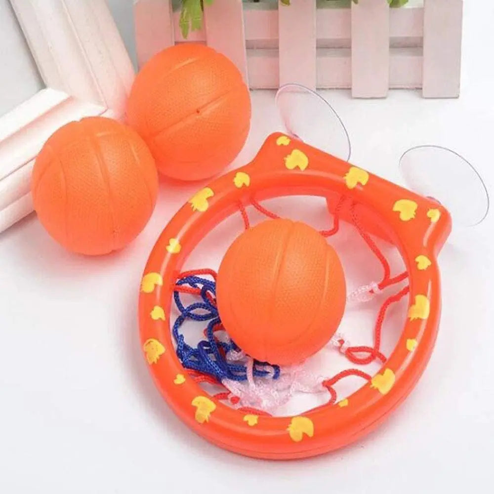 4Pcs Bathroom Shooting Game Toy Bathtub Basketball Hoop Set Fun Kids Bath Toys with 3 Balls Gift for Toddler Kids Children Baby