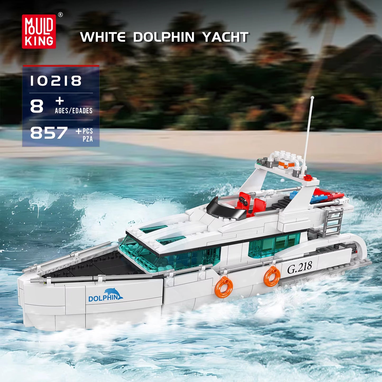 MOULDKING Yacht/Fishing Boat Model Building Blocks Set - Educational Technocal Bricks Assembly Kit for Kids Gift 10185 10218