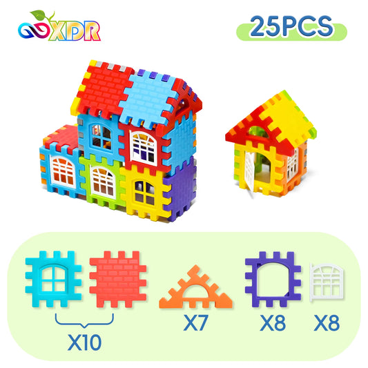 Children Building Houses Building Block Simulation Window Design Colored Kids Puzzle Toys DIY Designer Construction Set Gifts
