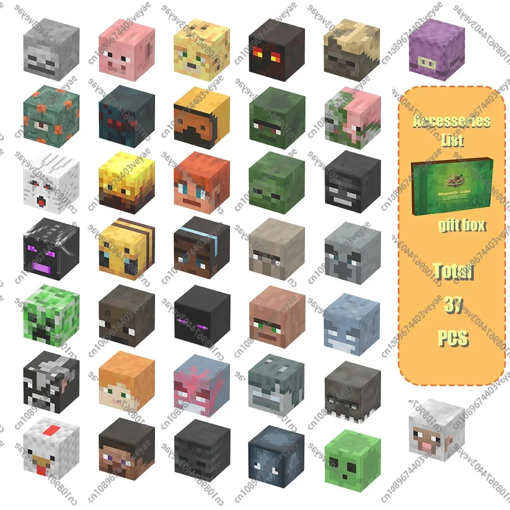 Magnetic Building Blocks Mine World Magnet Cube Set for Boy Girl Kid Age 3+ DIY Model Children Stem Montessori Sensory Toys Gift