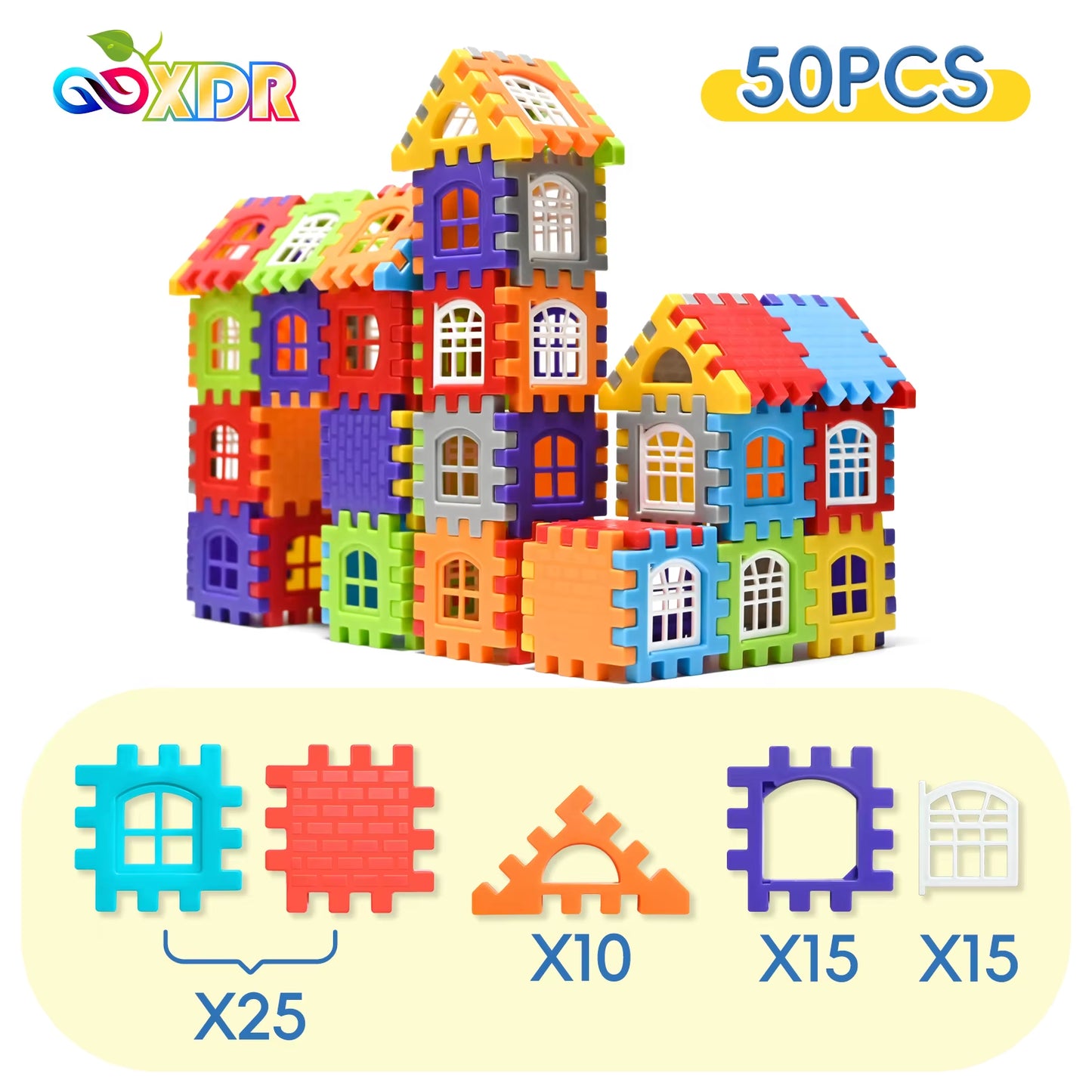 Children Building Houses Building Block Simulation Window Design Colored Kids Puzzle Toys DIY Designer Construction Set Gifts