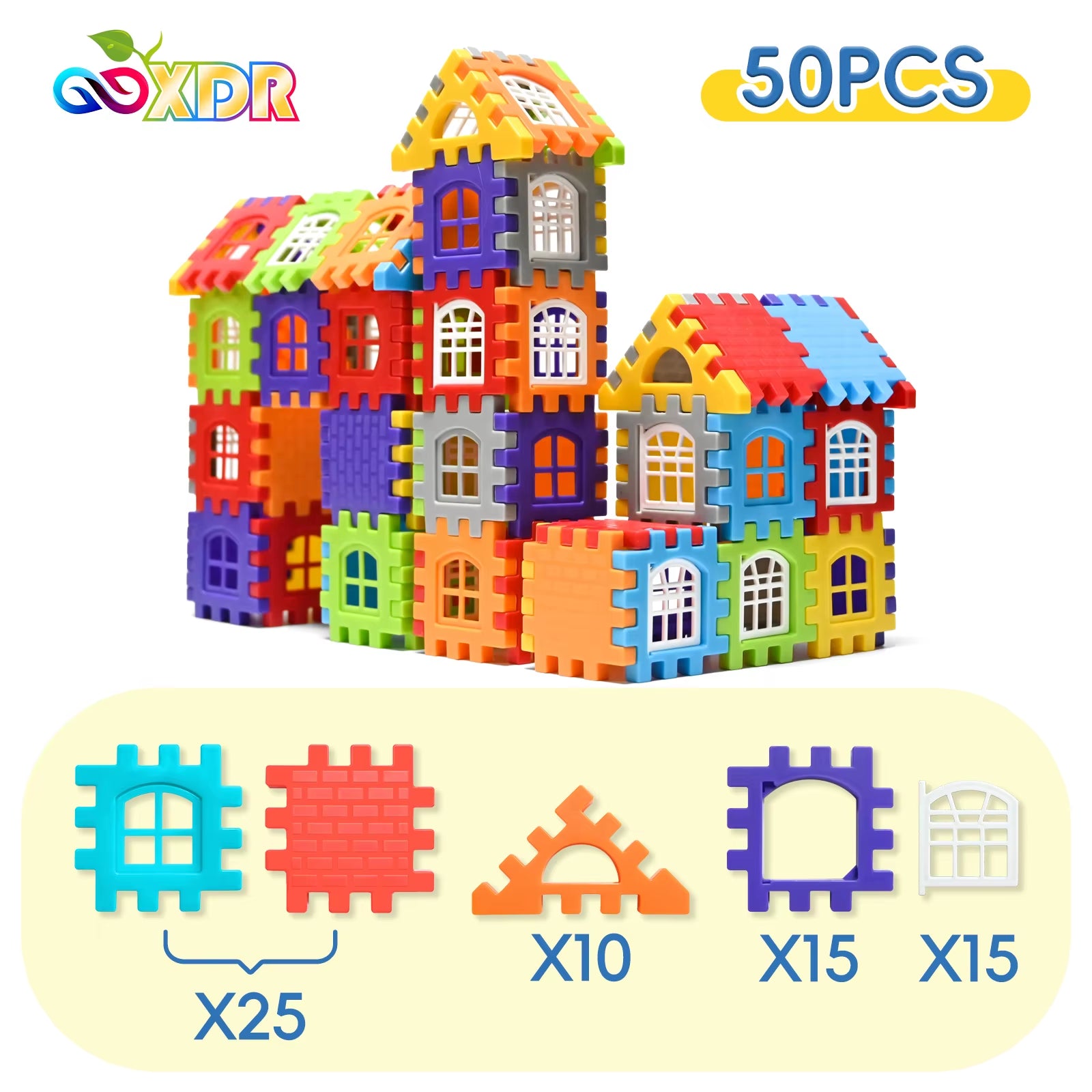 Children Building Houses Building Block Simulation Window Design Colored Kids Puzzle Toys DIY Designer Construction Set Gifts