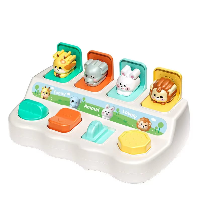 Montessori Pop up Animal Interactive Sensory Toys for Children Enhance Logic and Fine Motor Skills Developmental Educational Toy