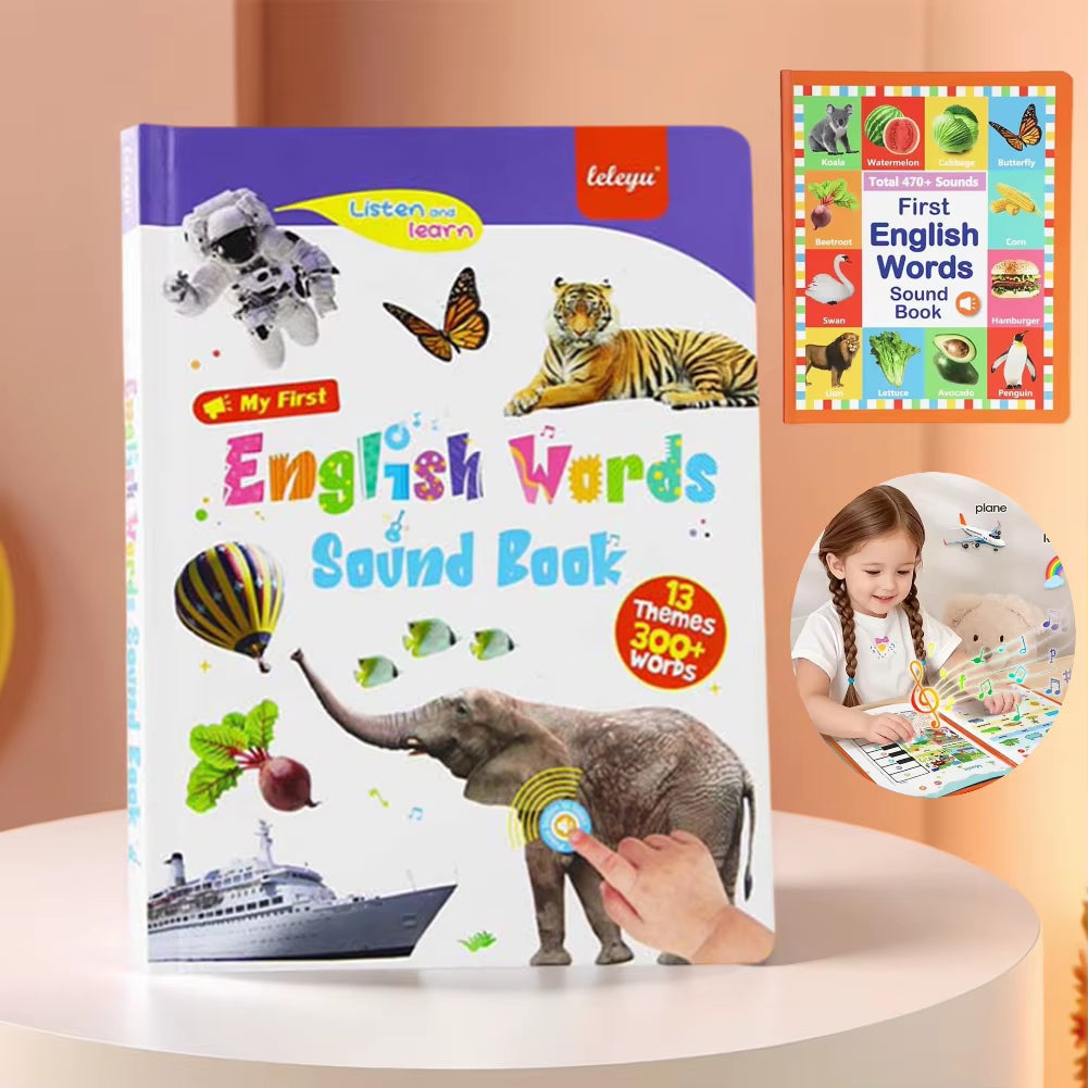English Learning Talking Book Speech & Early Literacy Tool Interactive Audio Sound Books for Educational Language for Toddlers