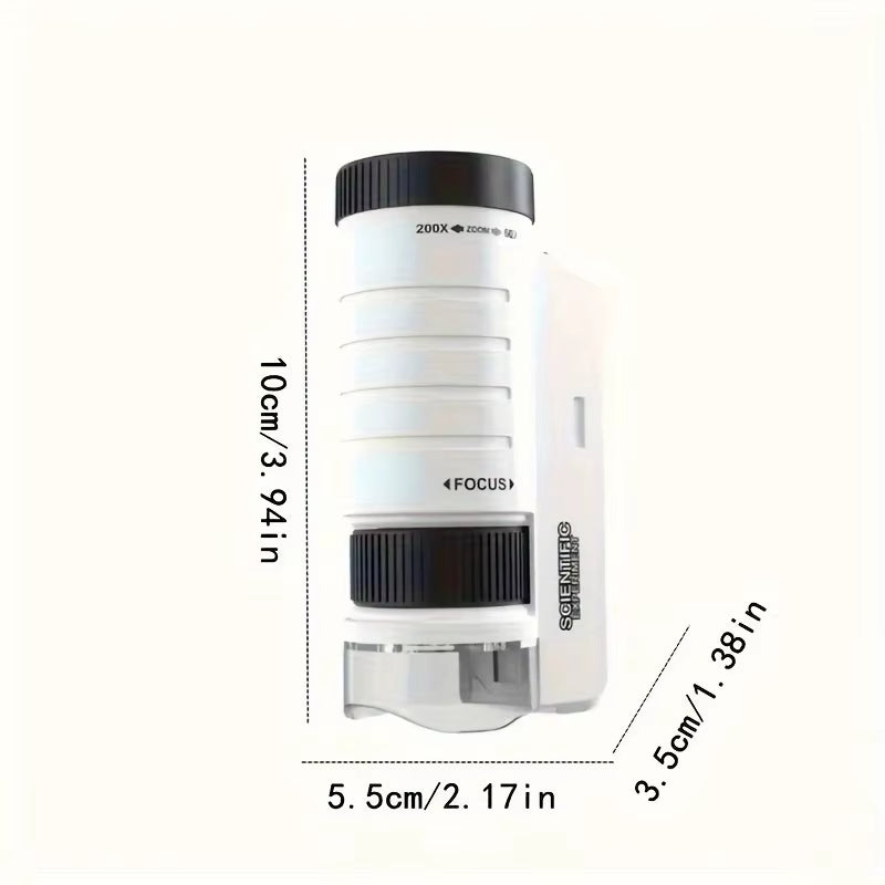 Microscope Portable Handheld STEM Toy for Kids Adults, Mini Microscope for Student Science Lab