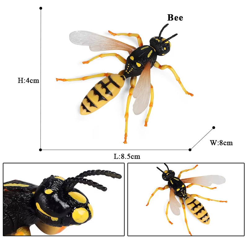 New Insect Animals Model Butterfly Bee Dragonfly Mantis Ant Snail Action Figures Jouet Collection Decor Kids Education Toy