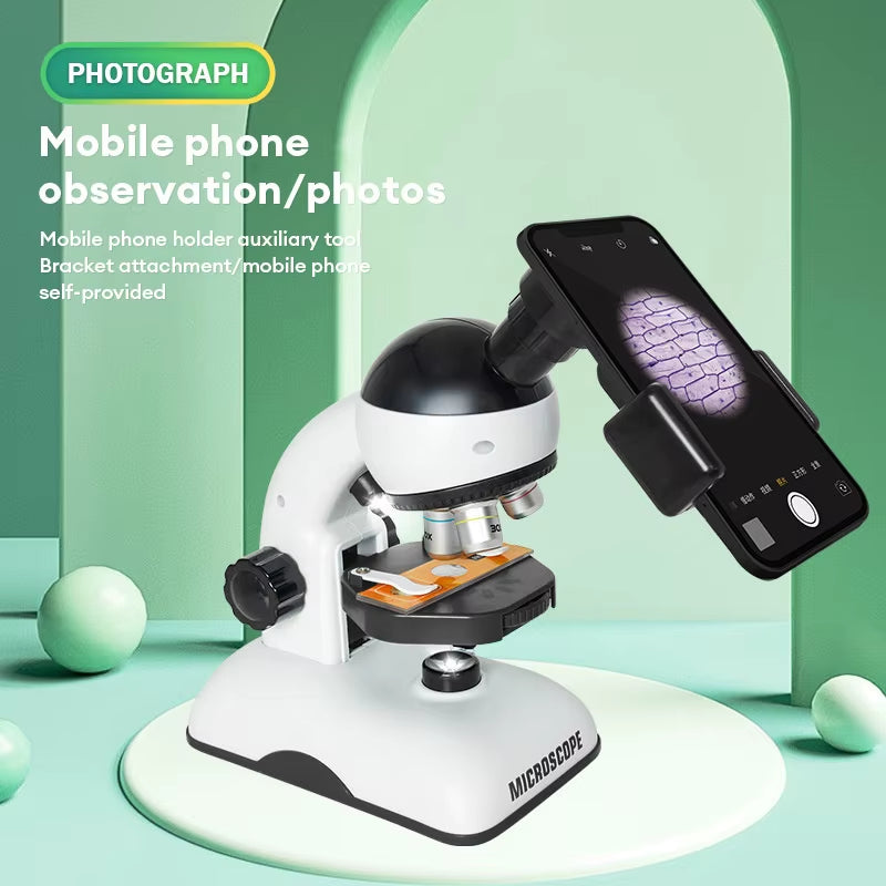 1200X HD Optical Bidirectional Light Microscope Kids Toy Kit Scientific Experiment Child STEM Educational Tool Boy Birthday Gift