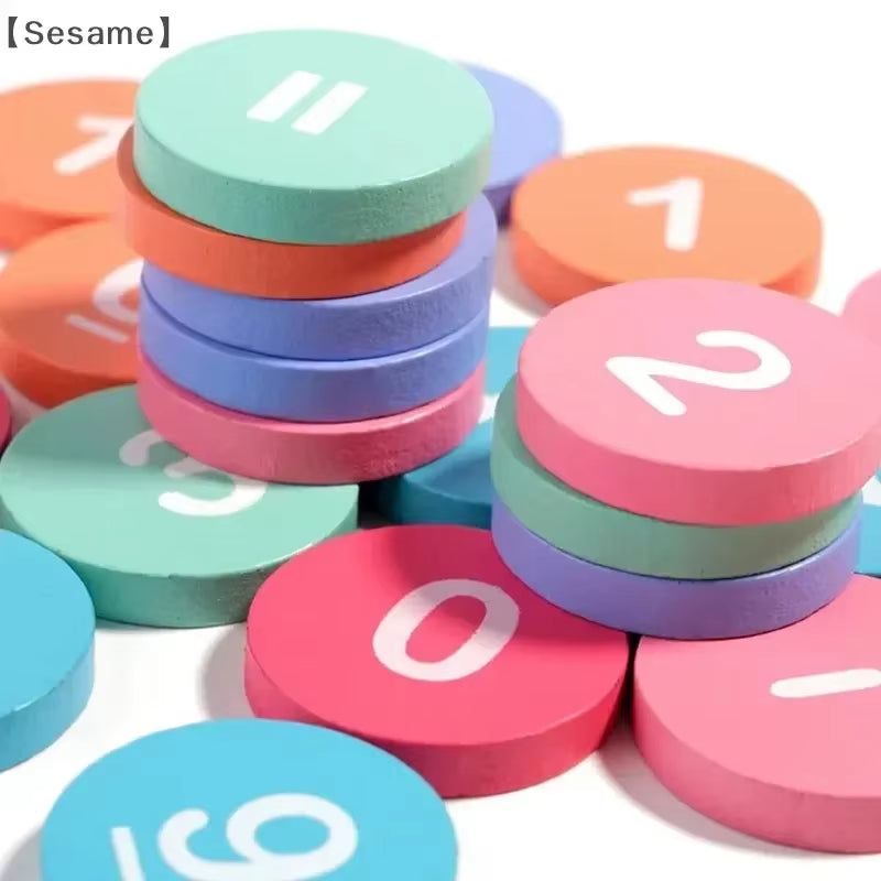 Wooden Ten Grid Arithmetic Sensation Educational Toys Subtraction Counting Board Montessori Math Tools for Children Learning Byh