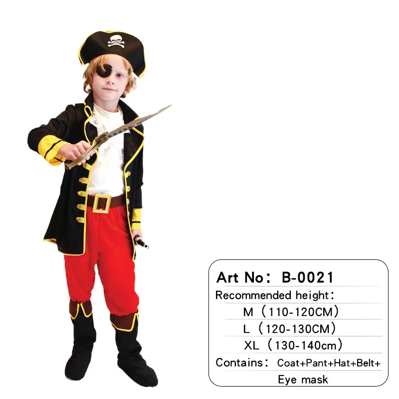 Children'S Halloween Pirate Costumes for Boys Kids Children Pirate Costume Fantasia Infantil Cosplay Clothing