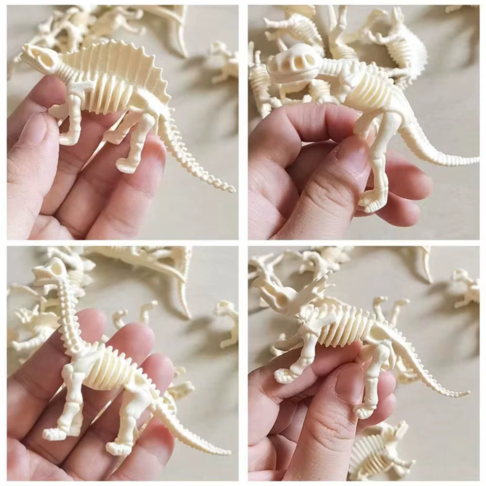 12Pcs/Set Updated Simulated Dinosaurs Skeleton Toy Model Realistic Animals Brachiosaurus Rex Toys for Children Christmas Gifts