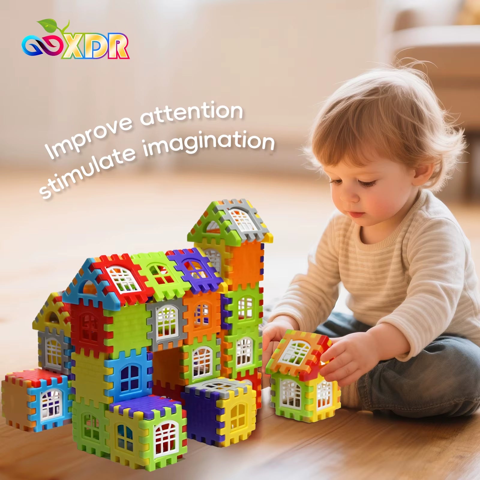 Children Building Houses Building Block Simulation Window Design Colored Kids Puzzle Toys DIY Designer Construction Set Gifts