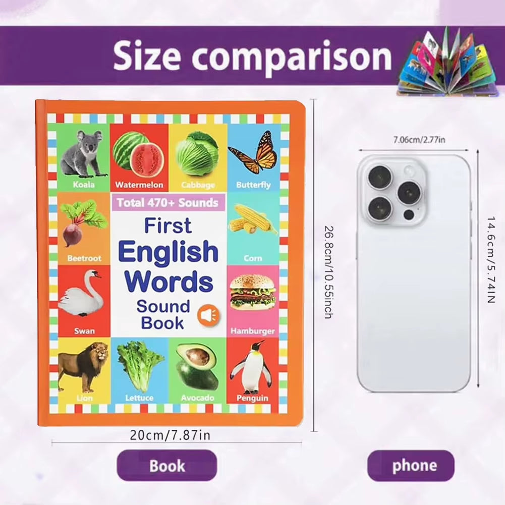 English Learning Talking Book Speech & Early Literacy Tool Interactive Audio Sound Books for Educational Language for Toddlers