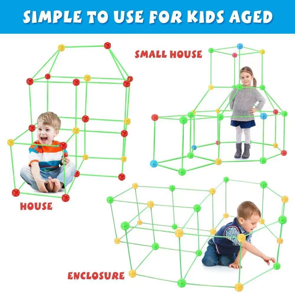 Creative Children Versatile Building Blocks Toy DIY Beaded Tent Funny Paly House Architectural Game Blocks Model Set Toy for Kid