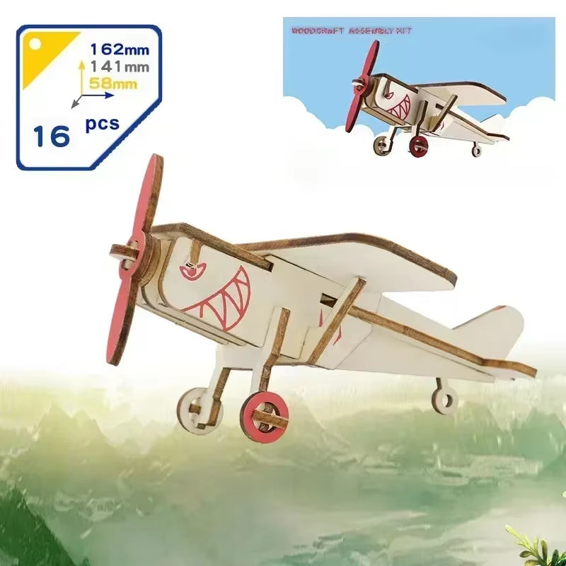 Wooden Dinosaur Model Building Kits DIY 3D Mini Wooden Bicycle Model Children'S Toys Craft Accessories Assembly Kit Children'S