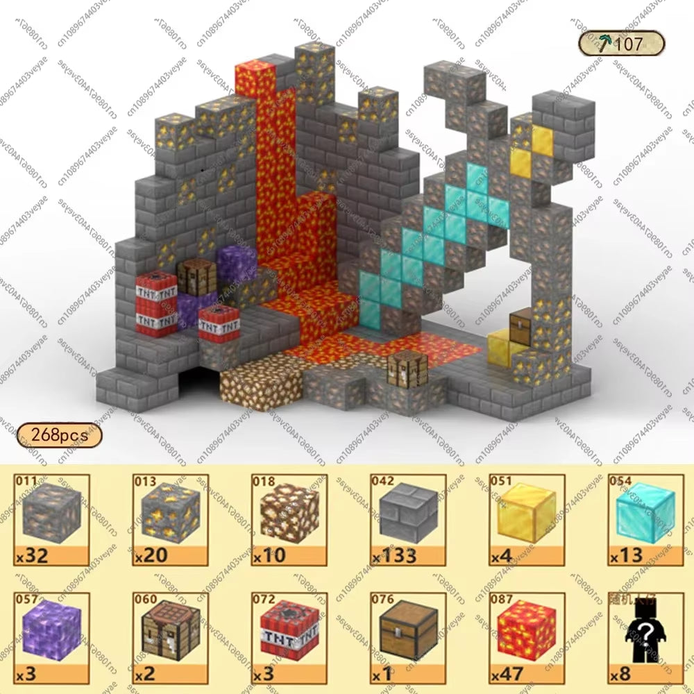 Magnetic Building Blocks Mine World Magnet Cube Set for Boy Girl Kid Age 3+ DIY Model Children Stem Montessori Sensory Toys Gift