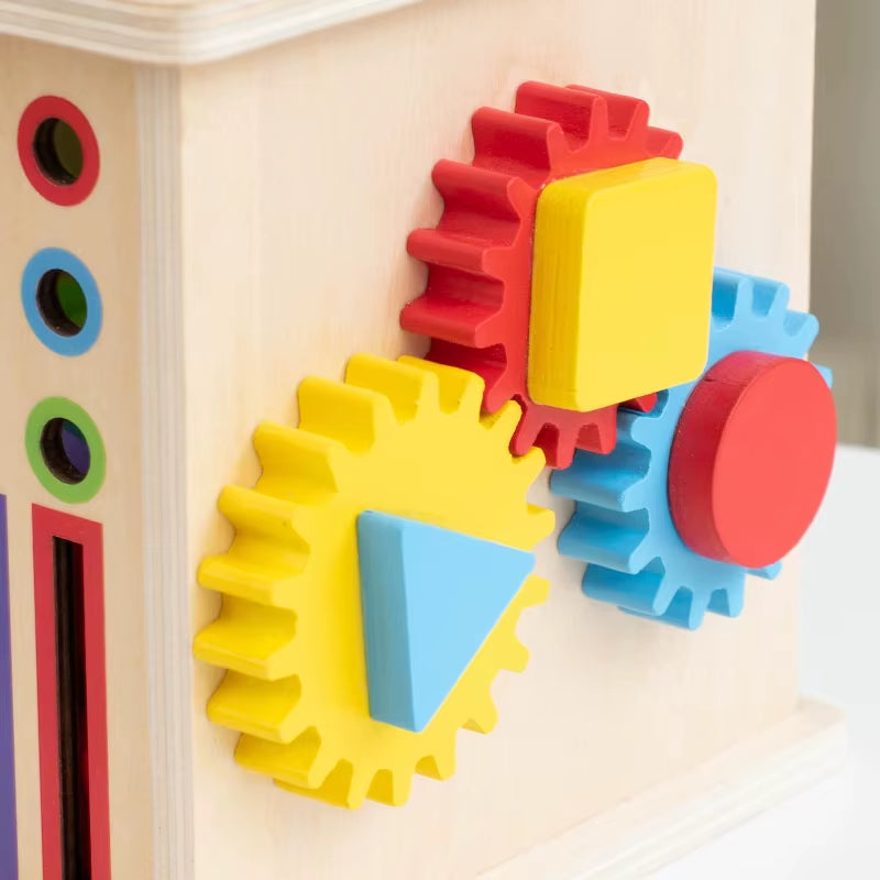 Colorful Wooden Puzzle Toy Set: Shape Gears + Vibrant Accessories Children Explore and Play with This Educational and Fun Toy Se