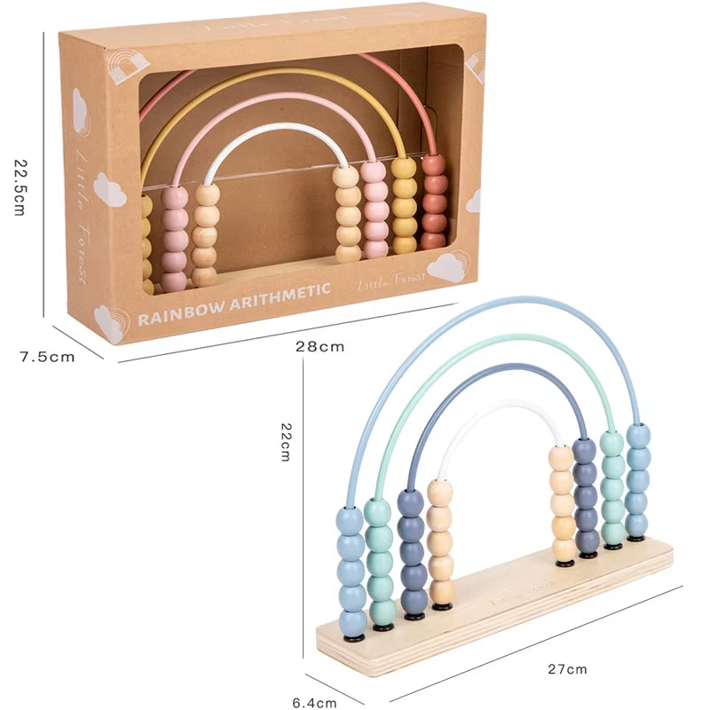 Wooden Account for Children Counting Learning Toys Numbers Arithmetic Calculation Rainbow Beads Puzzle Montessori Education Toy