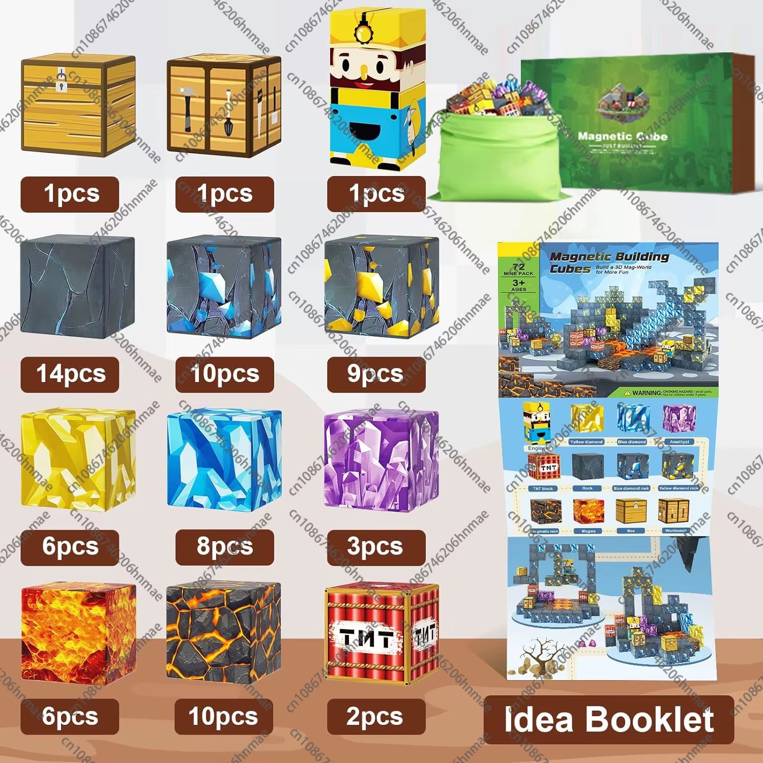 Magnetic Building Blocks Mine World Magnet Cube Set for Boy Girl Kid Age 3+ DIY Model Children Stem Montessori Sensory Toys Gift