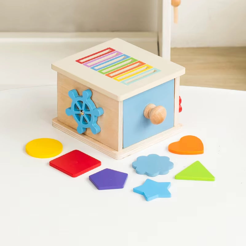 Colorful Wooden Puzzle Toy Set: Shape Gears + Vibrant Accessories Children Explore and Play with This Educational and Fun Toy Se