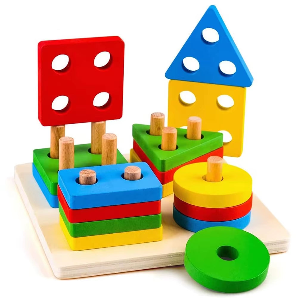Shape Cognitive Classification Montessori Wooden Color Matching Puzzle Children'S Magnetic Fishing Learning Educational Toys